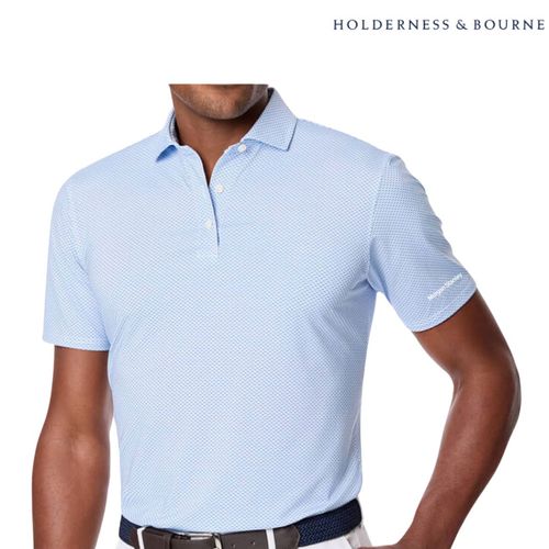 Holderness and Bourne The Davis Polo - Men's Skye & Marlin Blue image thumbnail