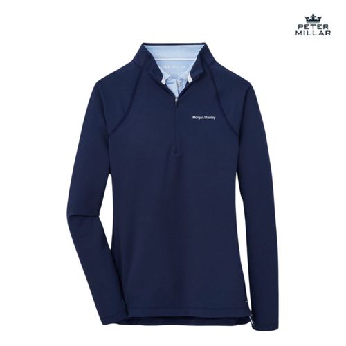 Peter Millar Perth Performance Quarter Zip - Women's Heathered Navy image thumbnail