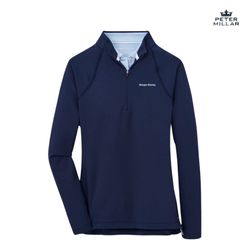 Image of Peter Millar Perth Performance Quarter Zip - Women's Heathered Navy