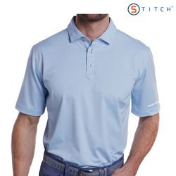 Image of STITCH Atlantic Stripe Polo Shirt - Men’s Bluebell