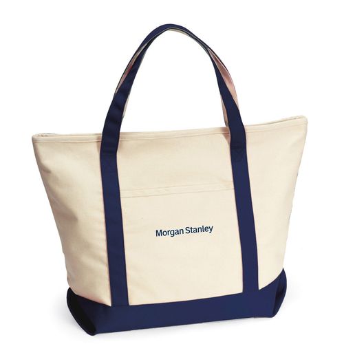 Cotton Canvas Zippered Tote image thumbnail