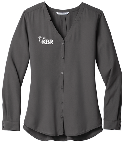 P.A. Ladies Button-Front Blouse Shirt image thumbnail