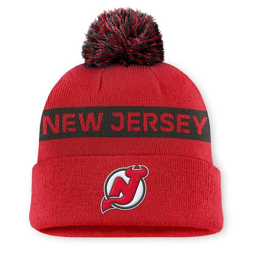 New Jersey Devils Fanatics Cuffed Knit Hat with Pom  image thumbnail