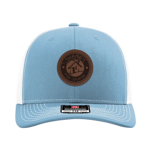 Richardson® Five Panel Leather Patch Trucker Cap  image thumbnail