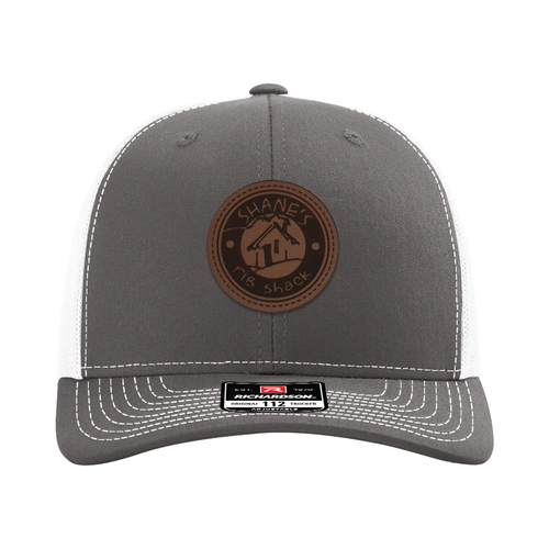 Richardson® Five Panel Leather Patch Trucker Cap  image thumbnail