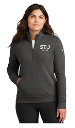 Image of Nike Women's Club Fleece Sleeve Swoosh 1/2-Zip
