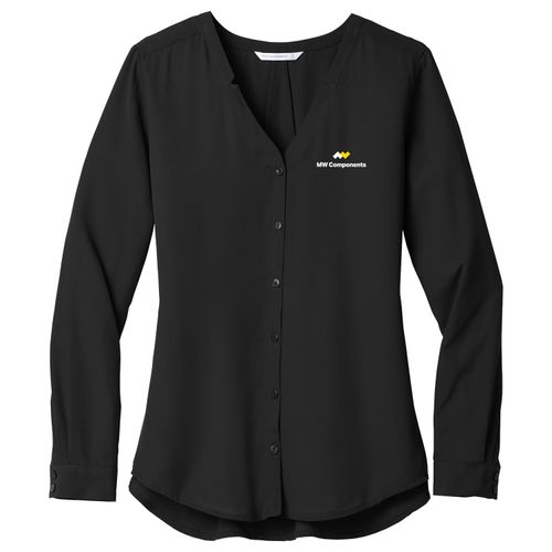 MWS34 Ladies Long Sleeve Button Down Blouse image thumbnail