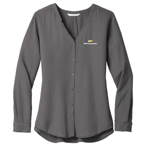 MWS34 Ladies Long Sleeve Button Down Blouse image thumbnail