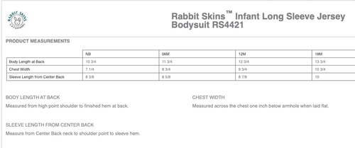 Rabbit Skins™ Infant Long Sleeve Jersey Bodysuit image thumbnail