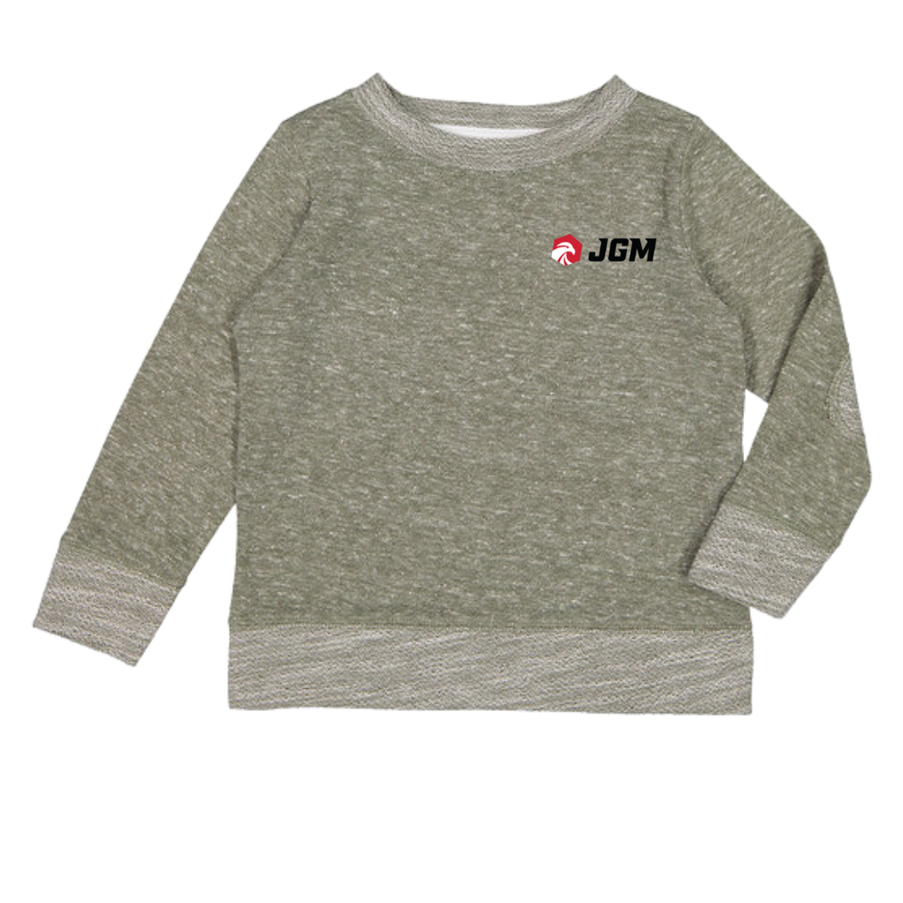 Rabbit Skins Toddler Harborside Melange French Terry Crewneck with Elbow Patches primary image