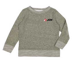 Image of Rabbit Skins Toddler Harborside Melange French Terry Crewneck with Elbow Patches