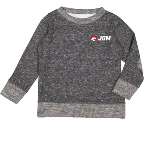 Rabbit Skins Toddler Harborside Melange French Terry Crewneck with Elbow Patches image thumbnail