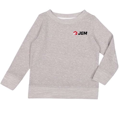 Rabbit Skins Toddler Harborside Melange French Terry Crewneck with Elbow Patches image thumbnail