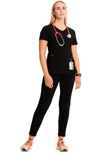 Women's Infinity Mock Wrap Top - BLACK image thumbnail
