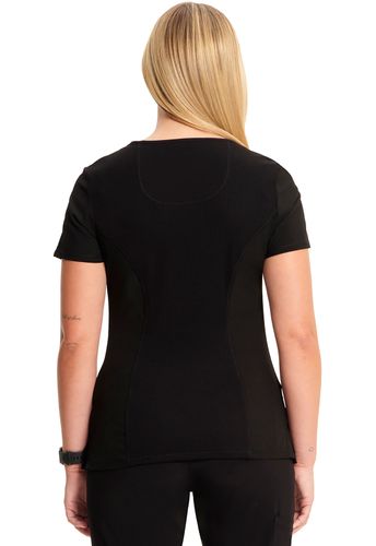 Women's Infinity Mock Wrap Top - BLACK image thumbnail