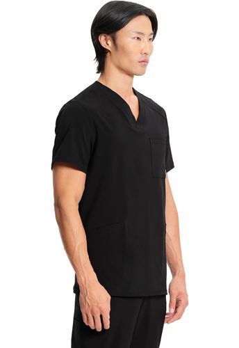 Men's Infinity Mock Wrap Top - BLACK image thumbnail
