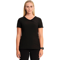Image of Women's Infinity Mock Wrap Top - BLACK
