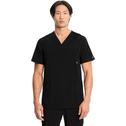 Image of Men's Infinity Mock Wrap Top - BLACK