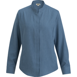 Image of Women's Edwards Stand-Up Collar Batiste Shirt - 406 RIVIERA BLUE