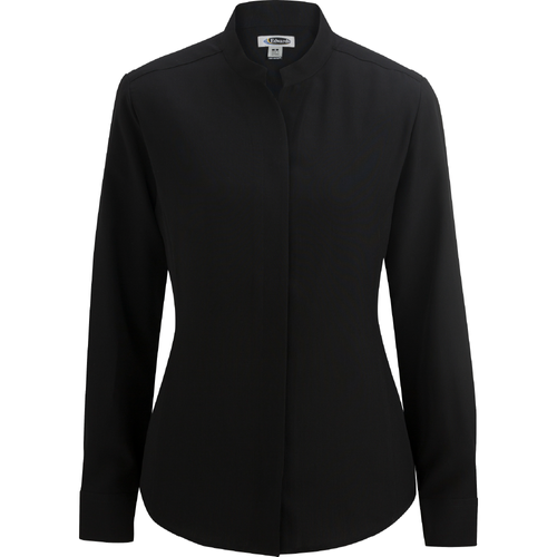 Women's Edwards Stand-Up Collar Batiste Shirt - 010 BLACK image thumbnail