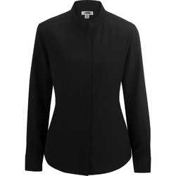 Image of Women's Edwards Stand-Up Collar Batiste Shirt - 010 BLACK