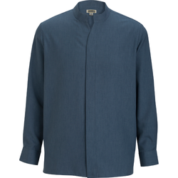 Image of Men's Edwards Stand-Up Collar Batiste Shirt - 406 RIVIERA BLUE