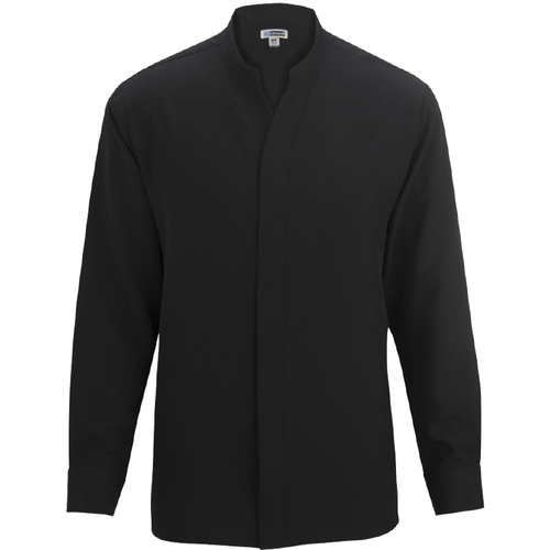 Men's Edwards Stand-Up Collar Batiste Shirt - 010 BLACK image thumbnail