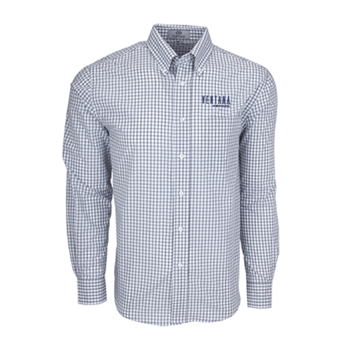 Ventana Men's Vantage Easy-Care Gingham Check Shirt - GREY / WHITE image thumbnail