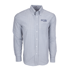 Image of Ventana Men's Vantage Easy-Care Gingham Check Shirt - GREY / WHITE