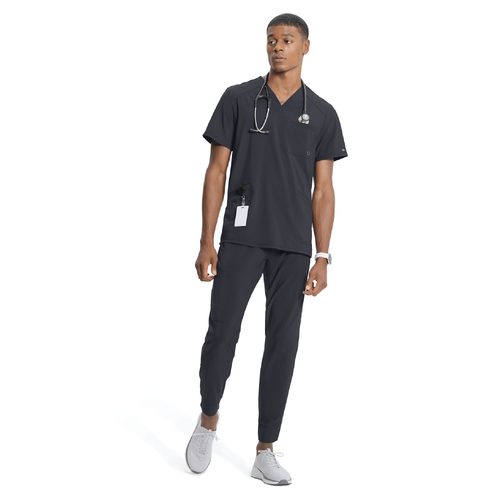 Men's Infinity Mock Wrap Top - PEWTER image thumbnail