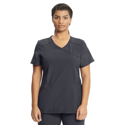 Image of Women's Infinity Mock Wrap Top - PEWTER