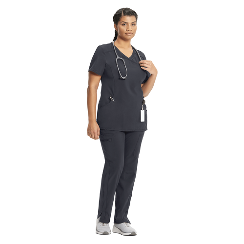 Women's Infinity Mock Wrap Top - PEWTER image thumbnail