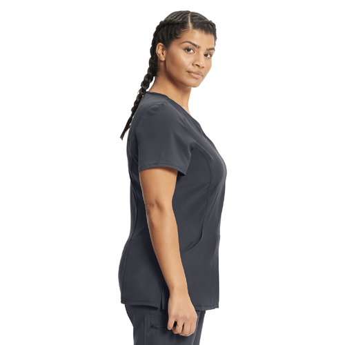 Women's Infinity Mock Wrap Top - PEWTER image thumbnail