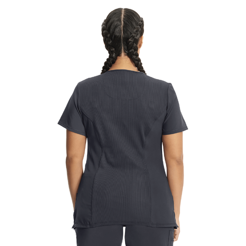 Women's Infinity Mock Wrap Top - PEWTER image thumbnail