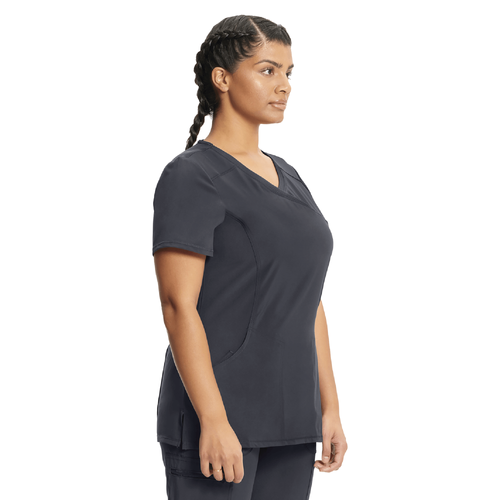 Women's Infinity Mock Wrap Top - PEWTER image thumbnail