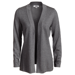 Image of Women's Edwards Shirttail Open Cotton Cardigan - 903 SMOKE HEATHER