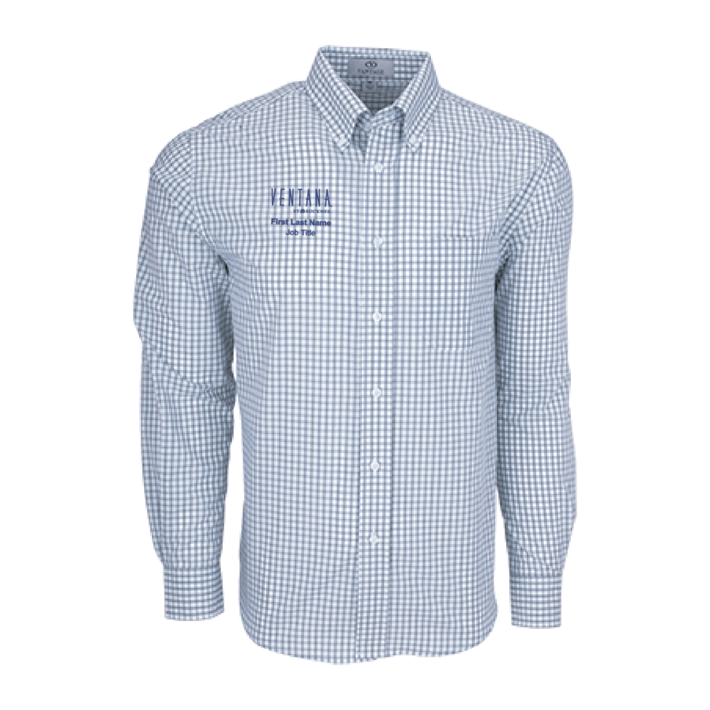 Ventana Men's Vantage Easy-Care Gingham Check Shirt - GREY / WHITE primary image