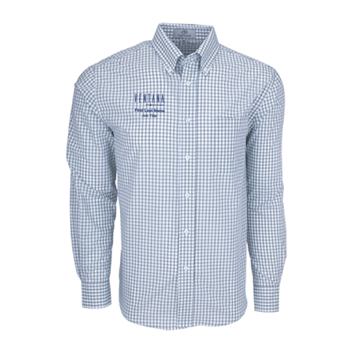 Ventana Men's Vantage Easy-Care Gingham Check Shirt - GREY / WHITE image thumbnail