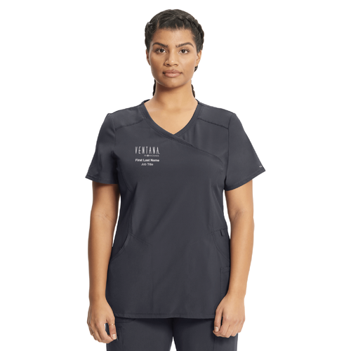 Ventana Women's Infinity Mock Wrap Top - PEWTER image thumbnail