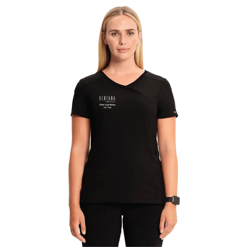 Ventana Women's Infinity Mock Wrap Top - BLACK primary image