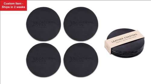 Leather Coaster (Set of 4) - Cardinal E&S Logo image thumbnail