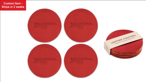 Leather Coaster (Set of 4) - Cardinal E&S Logo image thumbnail