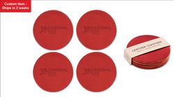 Image of Leather Coaster (Set of 4) - Cardinal E&S Logo