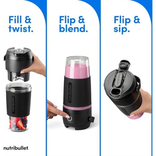 NUTRIBULLET FLIP PORTABLE BLENDER - CLEAR/BLACK image thumbnail