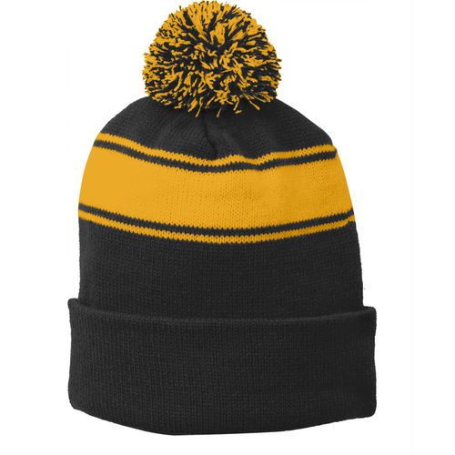 Sport-Tek Stripe Pom Pom Beanie image thumbnail