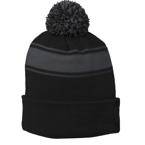 Sport-Tek Stripe Pom Pom Beanie image thumbnail
