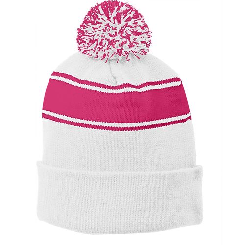 Sport-Tek Stripe Pom Pom Beanie image thumbnail