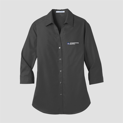Johnstone Ladies 3/4 Sleeve Care Free Poplin Shirt image thumbnail