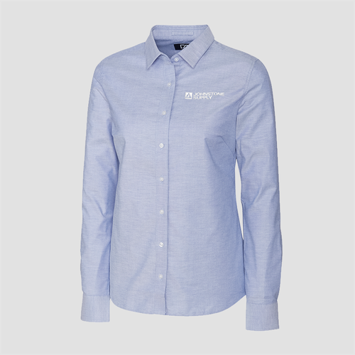 Johnstone Cutter & Buck Stretch Oxford Womens Long Sleeve Dress Shirt image thumbnail