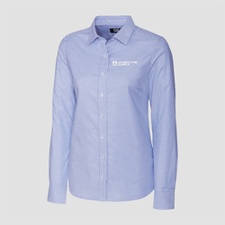 Image of Johnstone Cutter & Buck Stretch Oxford Stripe Women's Long Sleeve Dress Shirt